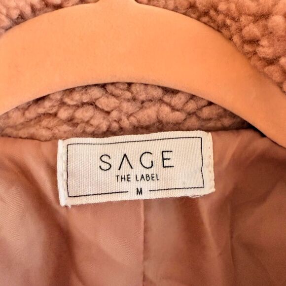 Sage the Label Sherpa Teddy Coat in Blush Pink size Medium - Picture 5 of 11
